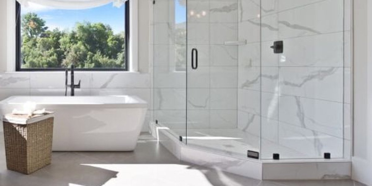 Frameless glass shower enclosure